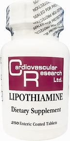Cardiovascular Research Lipothiamine B Supplement 120 Tablets - Vitamina B1 con Ácido Alfa Lipoico - 2 x 60 Comprimidos