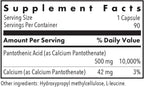 Ácido Pantoténico 500 mg - 90 Cápsulas Vegetales