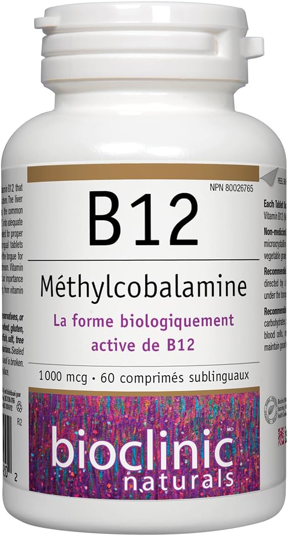 Bioclinic Naturals - B12 Methylcobalamin 1000 mcg 60 pastillas