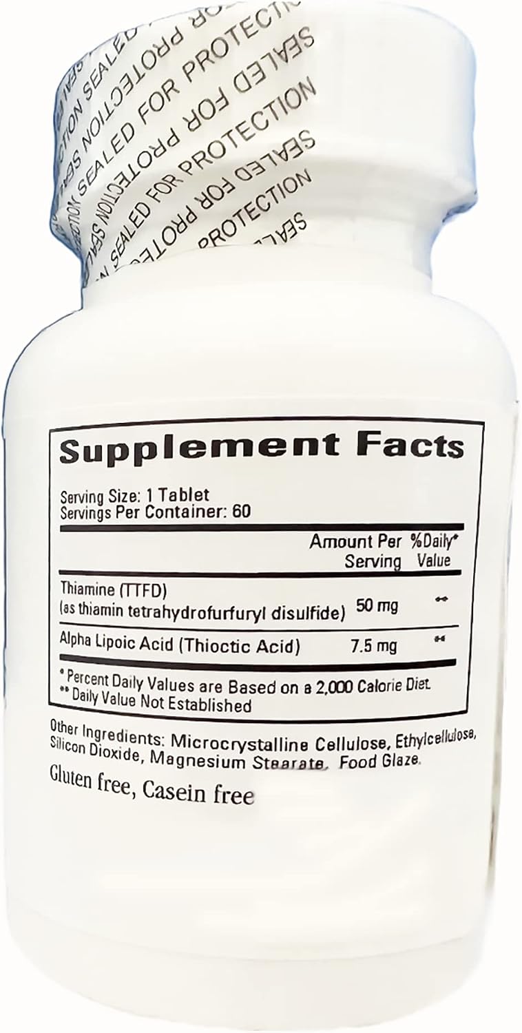 Cardiovascular Research Lipothiamine B Supplement 120 Tablets - Vitamina B1 con Ácido Alfa Lipoico - 2 x 60 Comprimidos