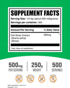Polvo de Extracto de Paja de Avena – Avena Sativa, 500mg por Porción, 250g