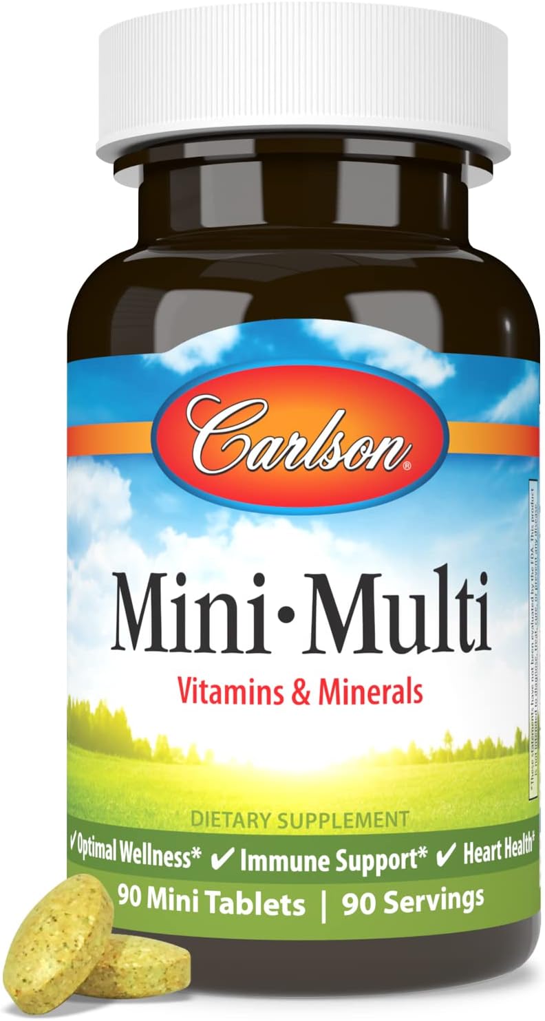 Carlson Labs Mini-Multi - Complejo Multivitamínico y Mineral, 90 Comprimidos