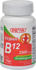 Sublingual B12-2500 mcg - Sin Gluten - 90 Comprimidos Veganos (Pack de 2)