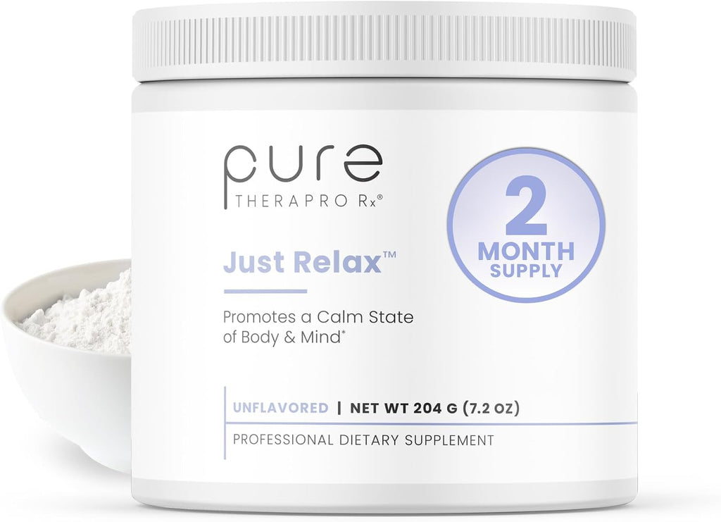 Pure Therapro Rx Just Relax Cherry – 60 Servings | Apoya Estado de Ánimo Relajado y Presión Arterial Saludable | Myo-inositol, Di-Magnesio Malato, GABA, Taurina y L-Teanina