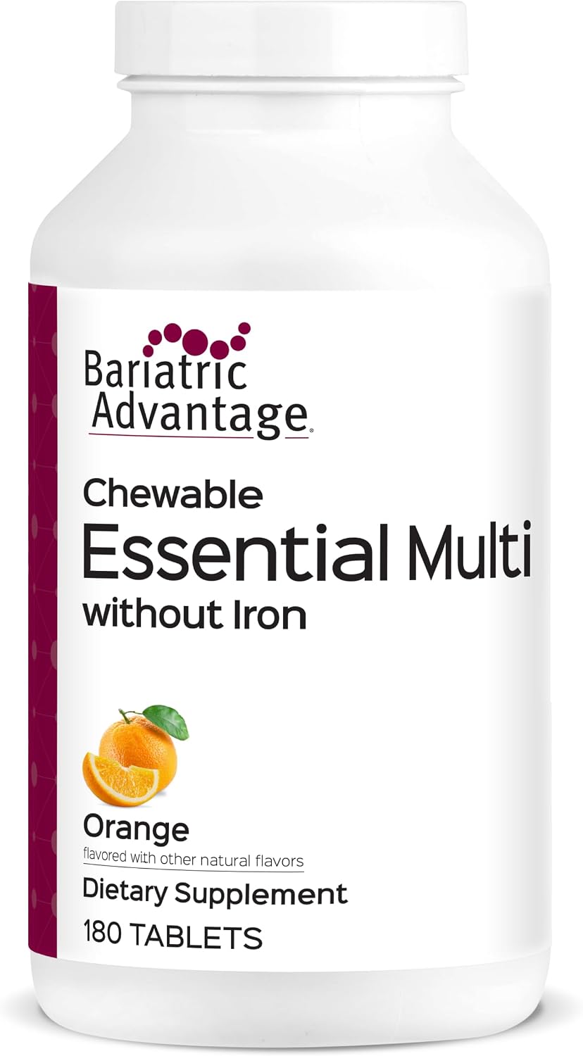 Bariatric Advantage Multivitamínico Masticable Esencial Sin Hierro - 180 Comprimidos (Sabor Berry)
