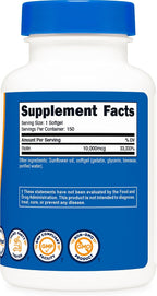 Nutricost Biotina (10.000 mcg) 150 Cápsulas Blandas - Sin Gluten, No GMO