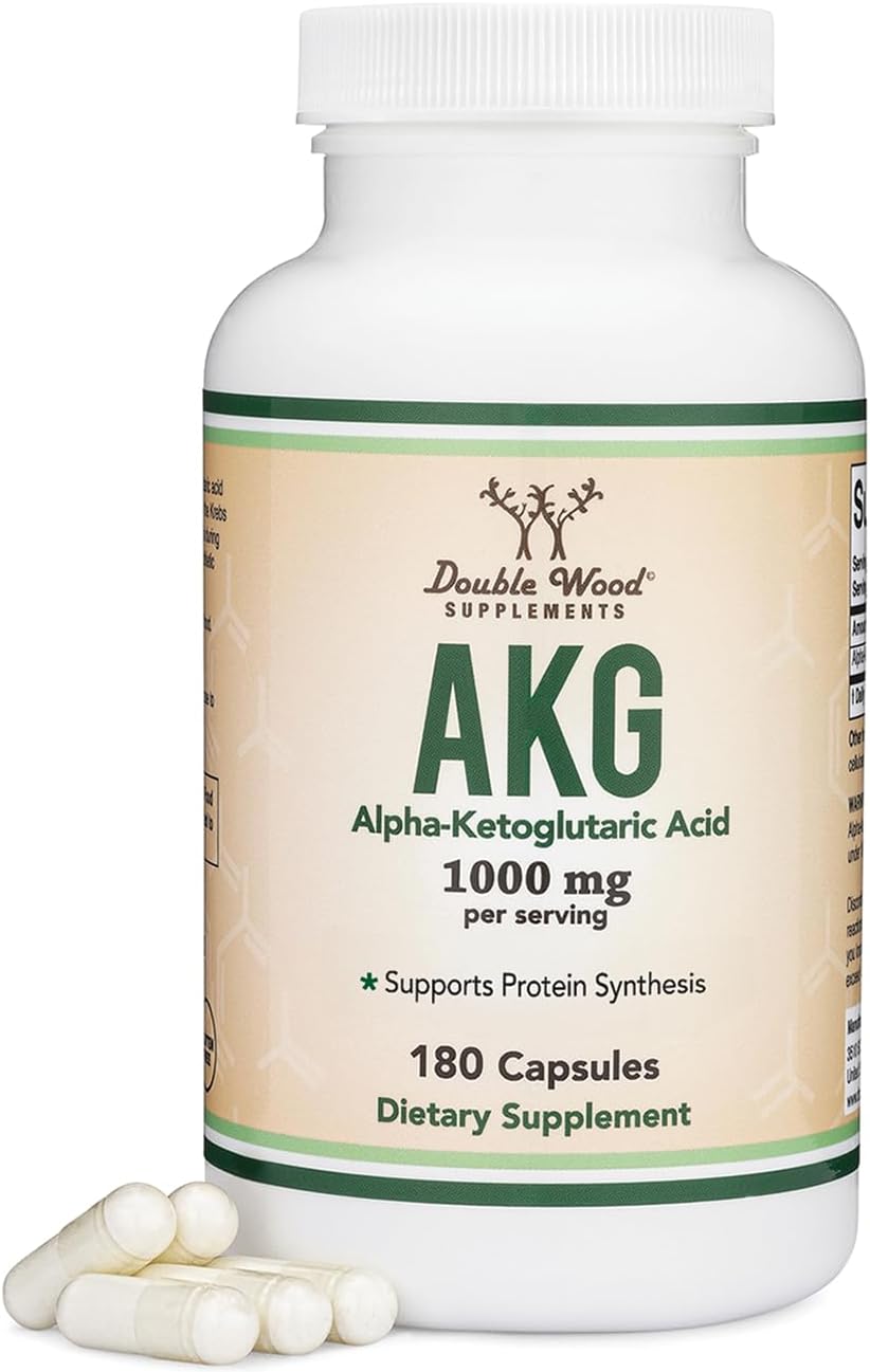 Complemento de AKG (Ácido Alfa-Cetoglutárico) 1.000 mg por dosis, 180 cápsulas - Double Wood