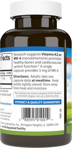 Carlson - Vitamina K2 MK-4 (Menatetrenona), 5 mg, 180 Cápsulas