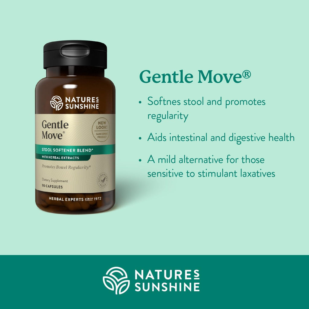 Nature's Sunshine Gentle Move - Apoyo Digestivo Suave, 90 Cápsulas