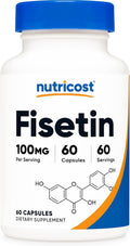 Nutricost Fisetina 100mg, 60 Cápsulas - Antioxidante Natural Polifenol - No Transgénico, Sin Gluten y Vegano