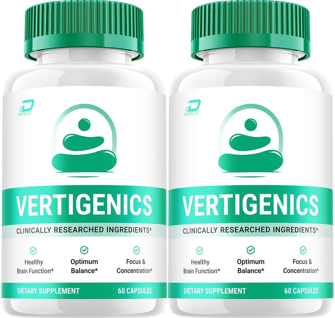 Vertigenics Cápsulas para la Memoria y Concentración - Fórmula Natural (2 Paquetes, 120 Cápsulas)