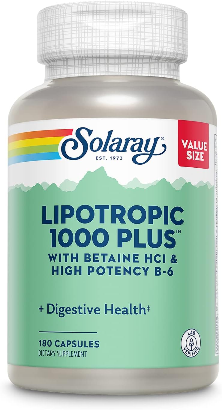 SOLARAY Lipotropic 1000 Plus Complex, 100 Cápsulas