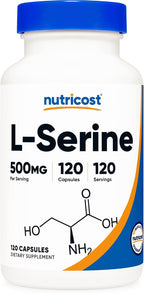 Nutricost L-Serina 500mg, 120 Cápsulas - Sin OGM, Sin Gluten, Cápsulas Vegetarianas