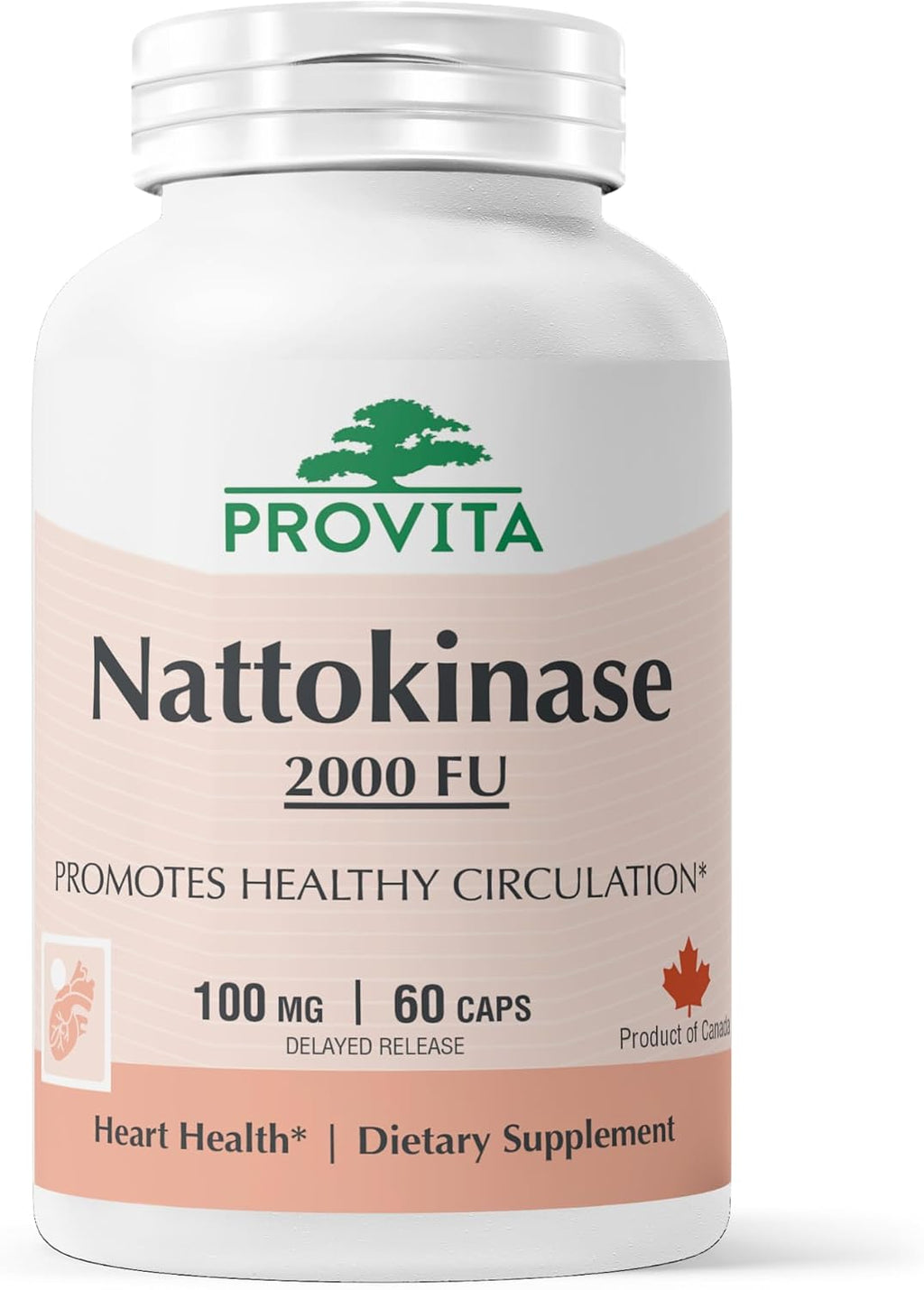 PROVITA Nattoquinasa 2000 FU | 100mg | 60 Cápsulas | Salud Cardiovascular