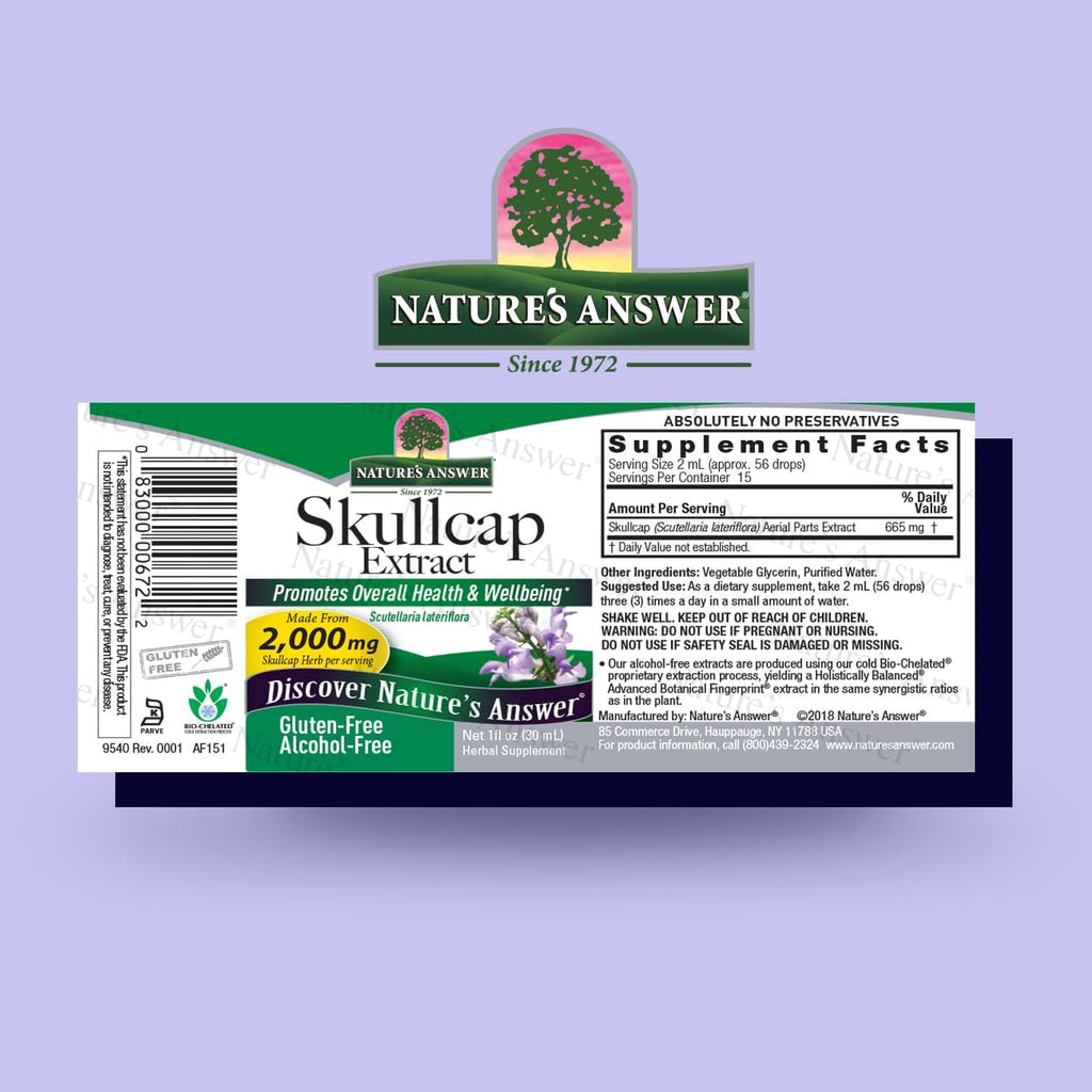 Nature's Answer Extracto de Escutelaria sin Alcohol, 30 ml