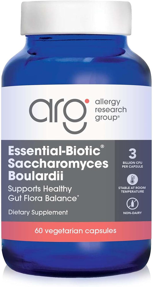 ARG Essential-Biotic Saccharomyces Boulardii - 9 mil millones de UFC - Probiótico de levadura - Vegetariano - 60 Cápsulas