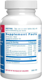 Complejo Calcio Magnesio B6 50mg con Vitaminas B1, B2, Niacina y Potasio - 100 Comprimidos