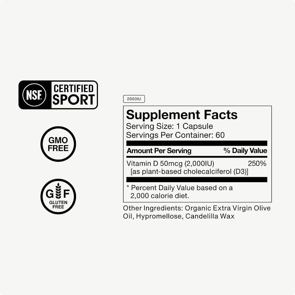 Momentous Vitamina D3 - 2.000 IU - Apoyo Fundamental para la Salud - 60 Cápsulas
