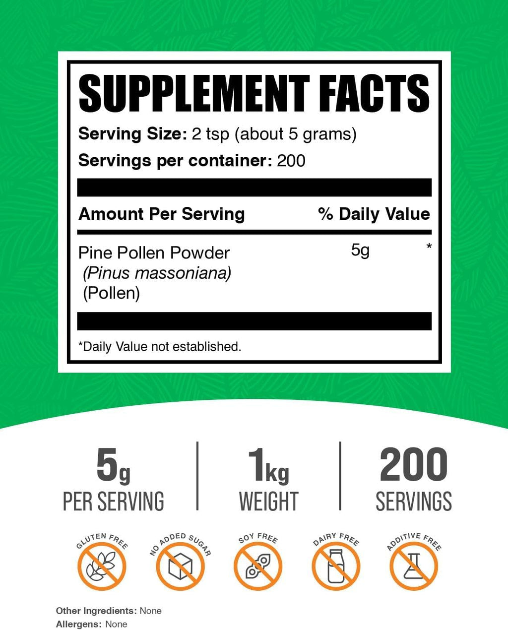 BulkSupplements.com Polen de Pino en Polvo - Pared Celular Rota, 1 kg