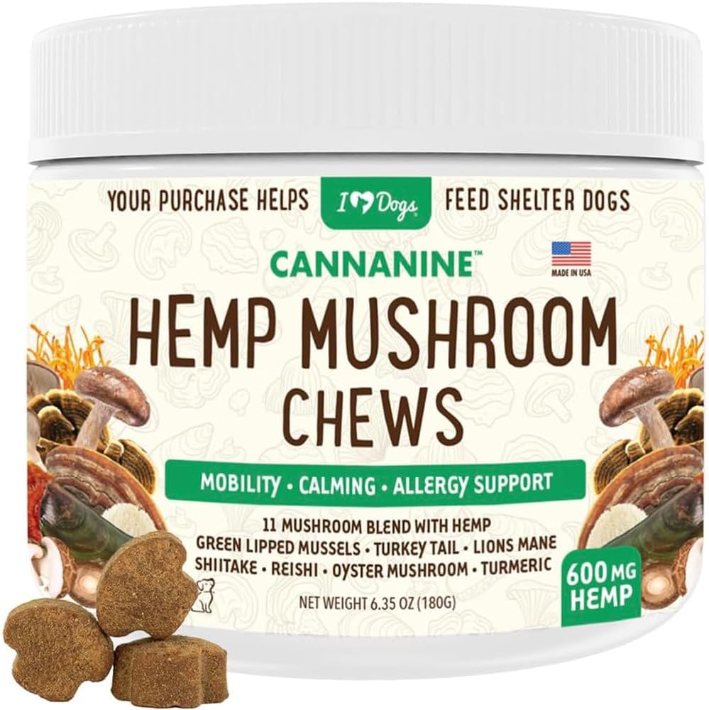 iHeartDogs Hemp Mushroom Chews para perros - 60 unidades