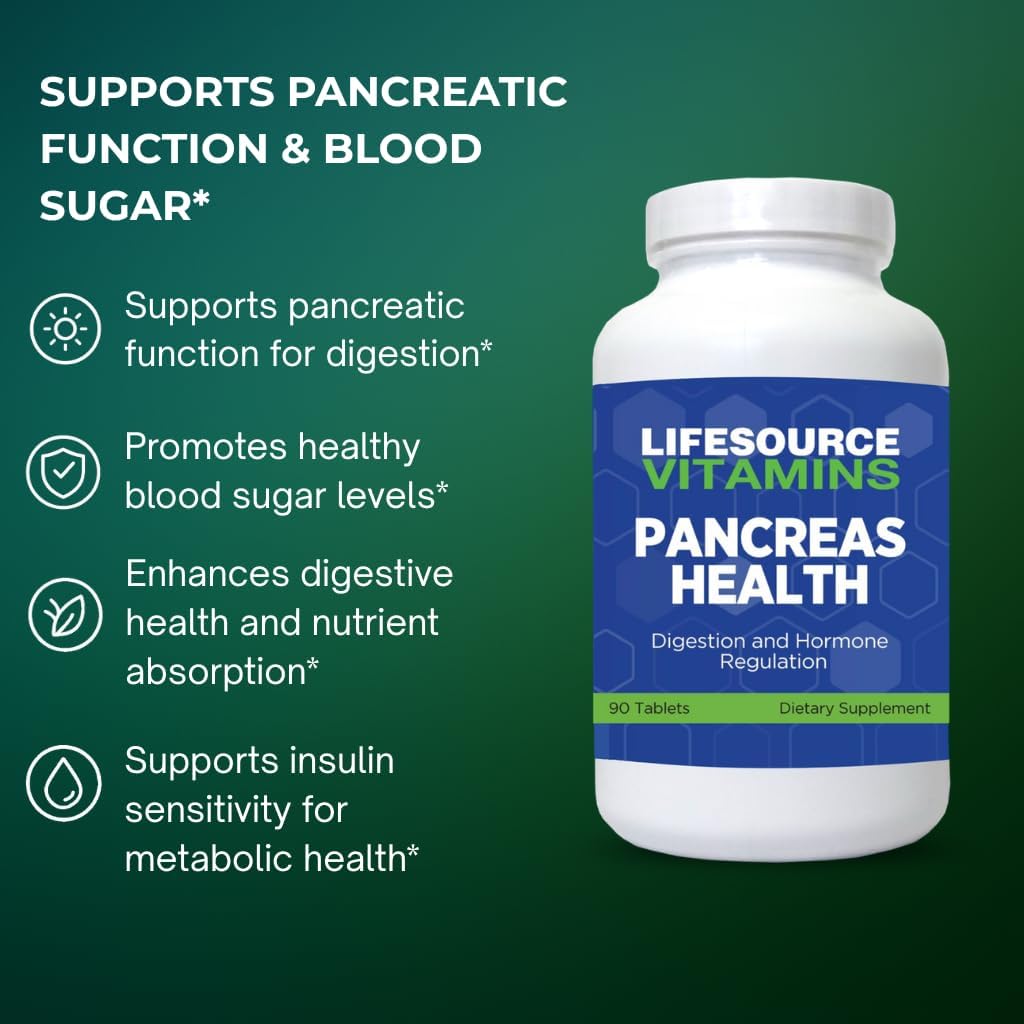 LifeSource Vitamins Pancreas Health-18 - 18 Ingredientes Naturales Sinérgicos para la Salud y el Soporte del Páncreas