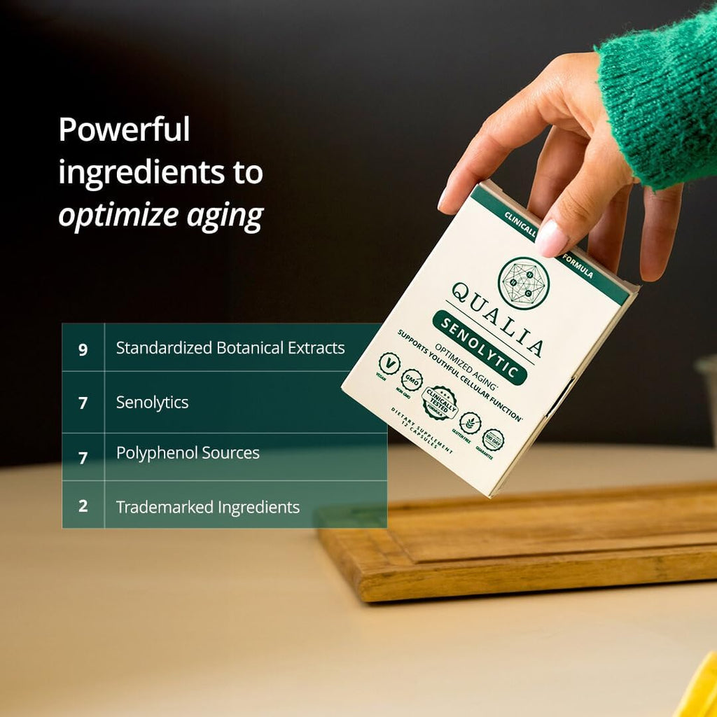 Qualia Senolytic - Fórmula Senolítica Avanzada para el Apoyo a la Reparación Celular (Pack de 4)