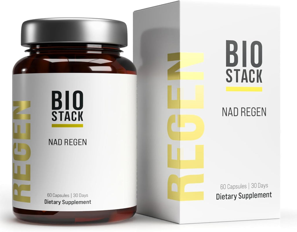 BIOSTACK NAD Regen 3 Pack - Suplemento NAD3 con Yüth Spermidina, Resveratrol y Niacinamida - 90 Días