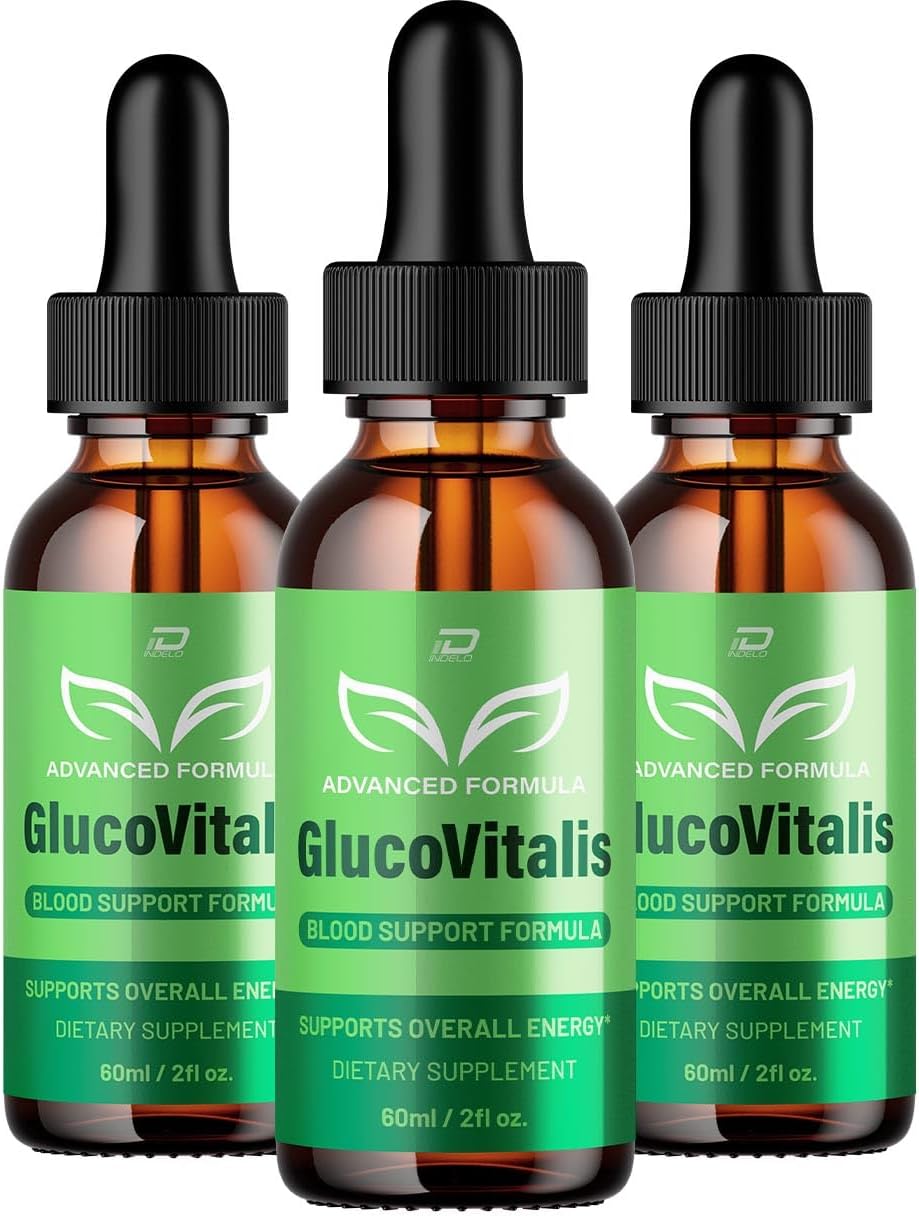Gluco Vitalis Healthy Formula – Gotas Líquidas Extra Fuertes (Pack de 3 – Suministro para 3 Meses)