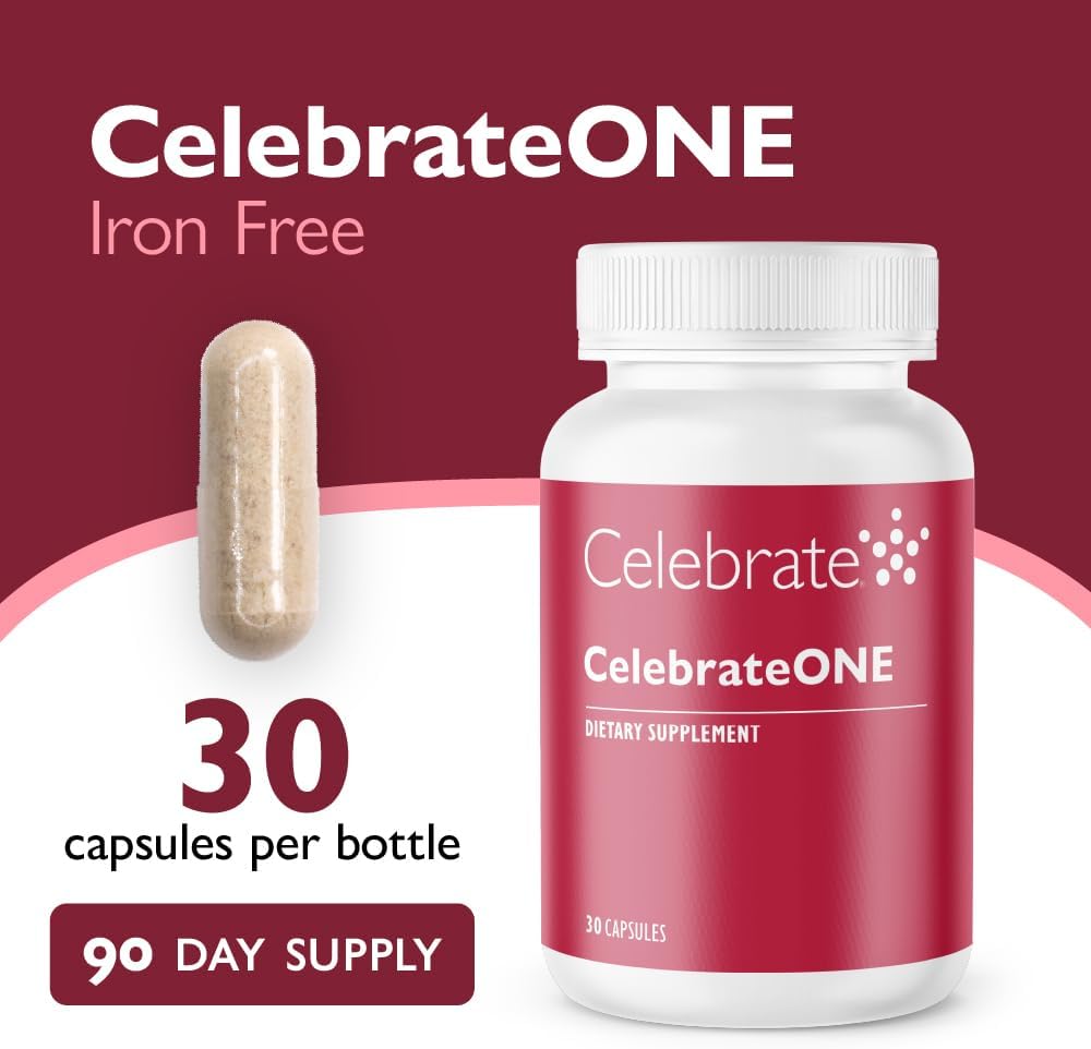 Celebrate Vitamins CelebrateONE, Sin Hierro - Multivitamínico Bariátrico Diario para Bypass Gástrico y Manga Gástrica (90 Cápsulas)