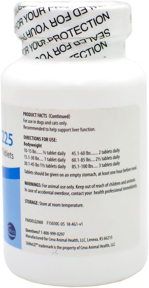 Dr. Muller Pet Solutions SAMeLQ (S-Adenosil) comprimidos masticables para perros y gatos, 225 mg, 30 unidades