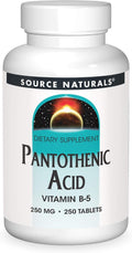 Source Naturals Ácido Pantoténico 250 mg - Vitamina B5, 250 Comprimidos