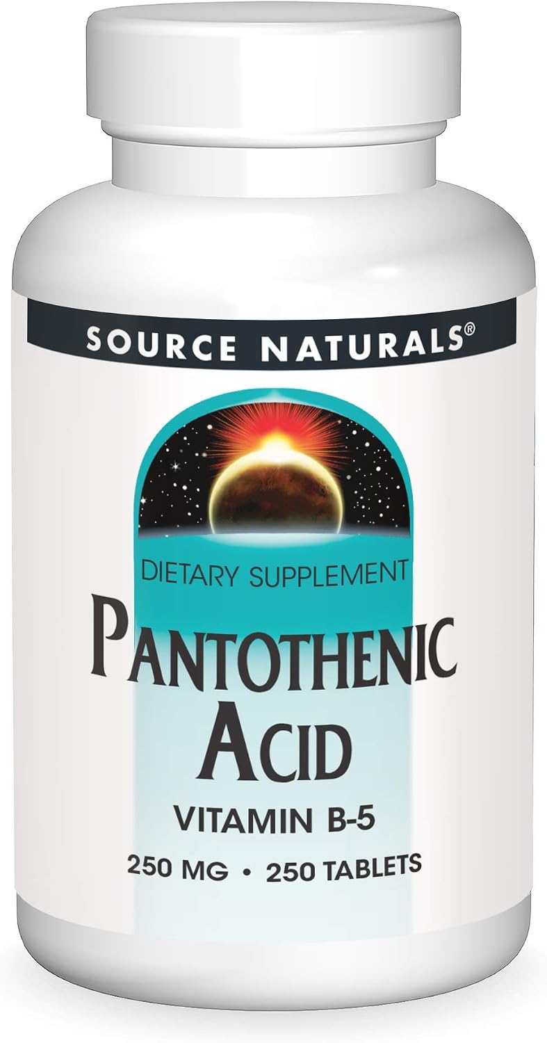 Source Naturals Ácido Pantoténico 250 mg - Vitamina B5, 250 Comprimidos