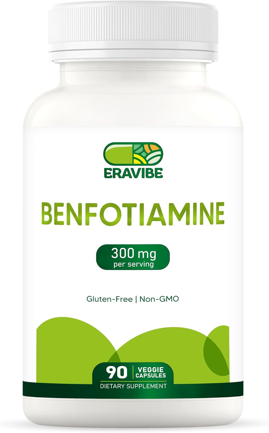 Benfotiamina 300 mg Cápsulas Vegetales – 90 Cápsulas – Sin Gluten, No GMO – ERAVIBE