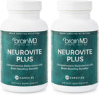 BRAINMD Dr Amen NeuroVite Plus - 120 Capsules - Multivitamin and Mineral Supplement, Enriched with Phytonutrients, Enzymes and Whole Foods - Gluten Free - 30 Servings