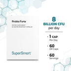 Supersmart - Probio Forte 8 Billion CFU per Capsule (Advanced Formula) - Probiótico Diario para Mujeres y Hombres - No GMO y Sin Gluten - 60 Cápsulas de Liberación Retardada