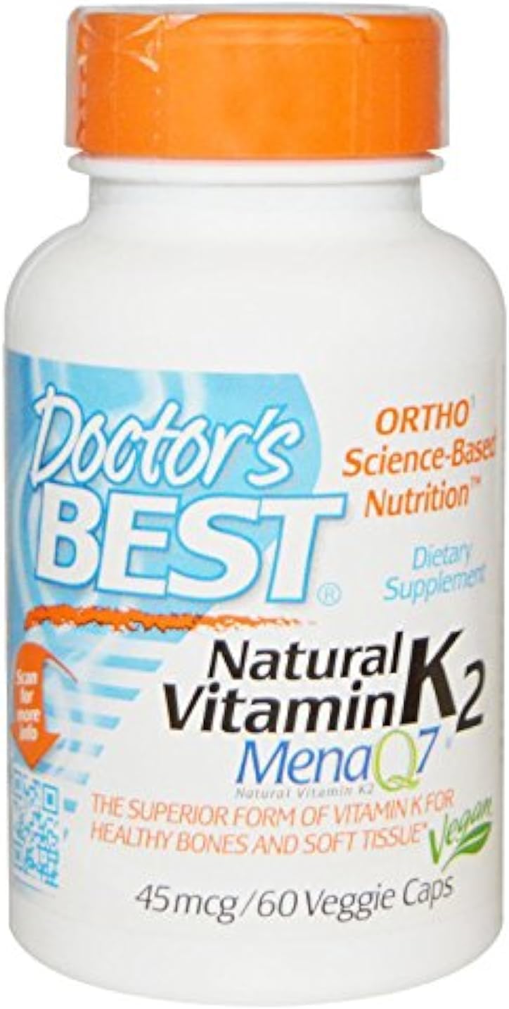 Doctor's Best Vitamina K2 natural Mk-7 con MenaQ7 45 mcg 60 cápsulas vegetales