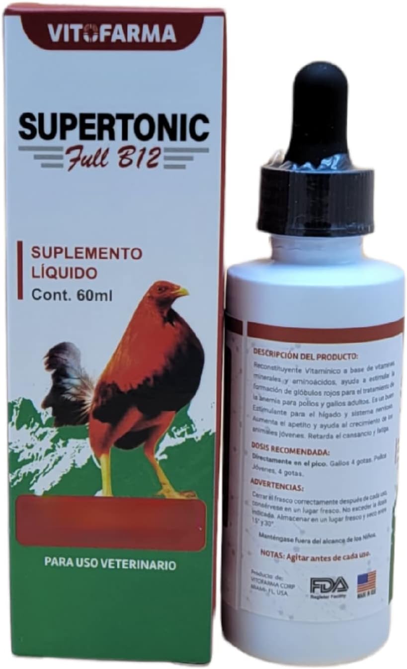 Supertonic Full B12 para Gallos - Complemento Multivitamínico Líquido 60ml