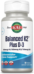 KAL Balanced K2 Plus D-3, 100 mcg, 60 Comprimidos