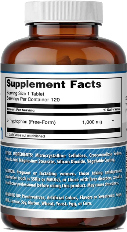 Amazing Formulas L-Tryptophan 1000mg - 120 Comprimidos – Image 5