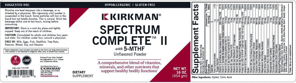 Kirkman Super B12 - Methylcobalamin Powder Concentrate
