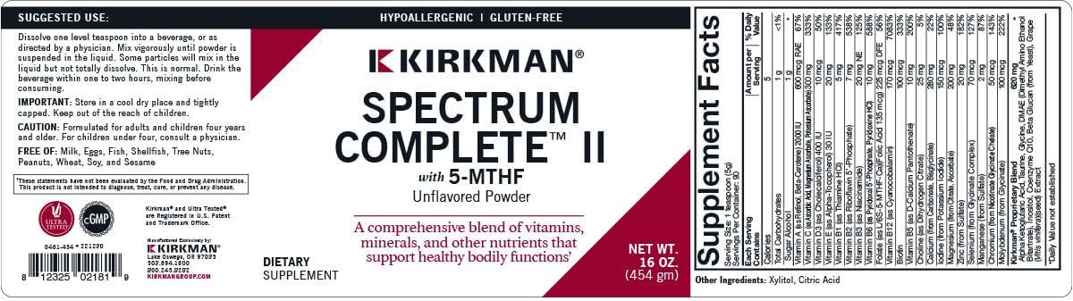 Kirkman Super B12 - Methylcobalamin Powder Concentrate