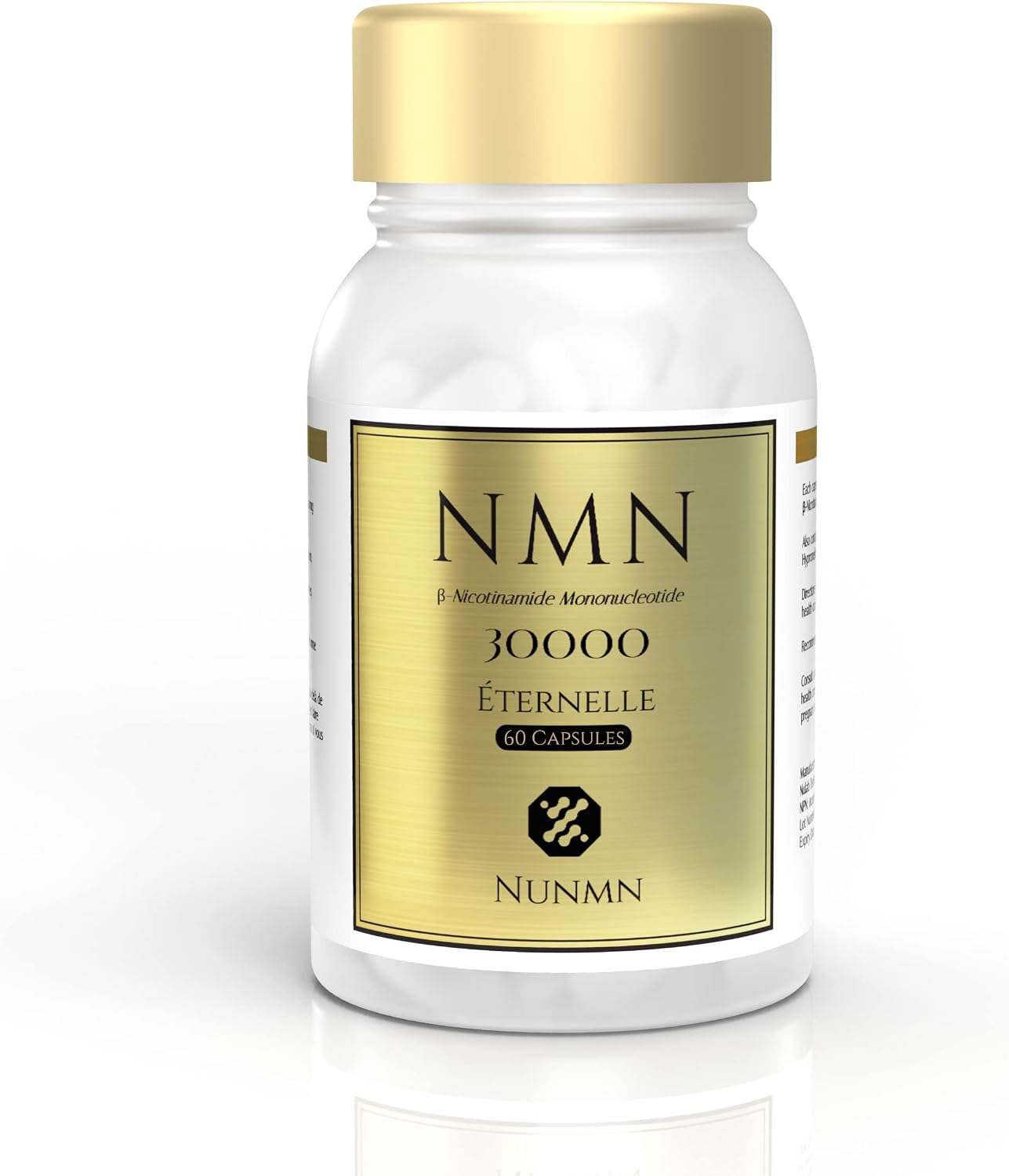 NUNMN NMN 30000 Éternelle β-Nicotinamide Mononucleotide, 60 Cápsulas