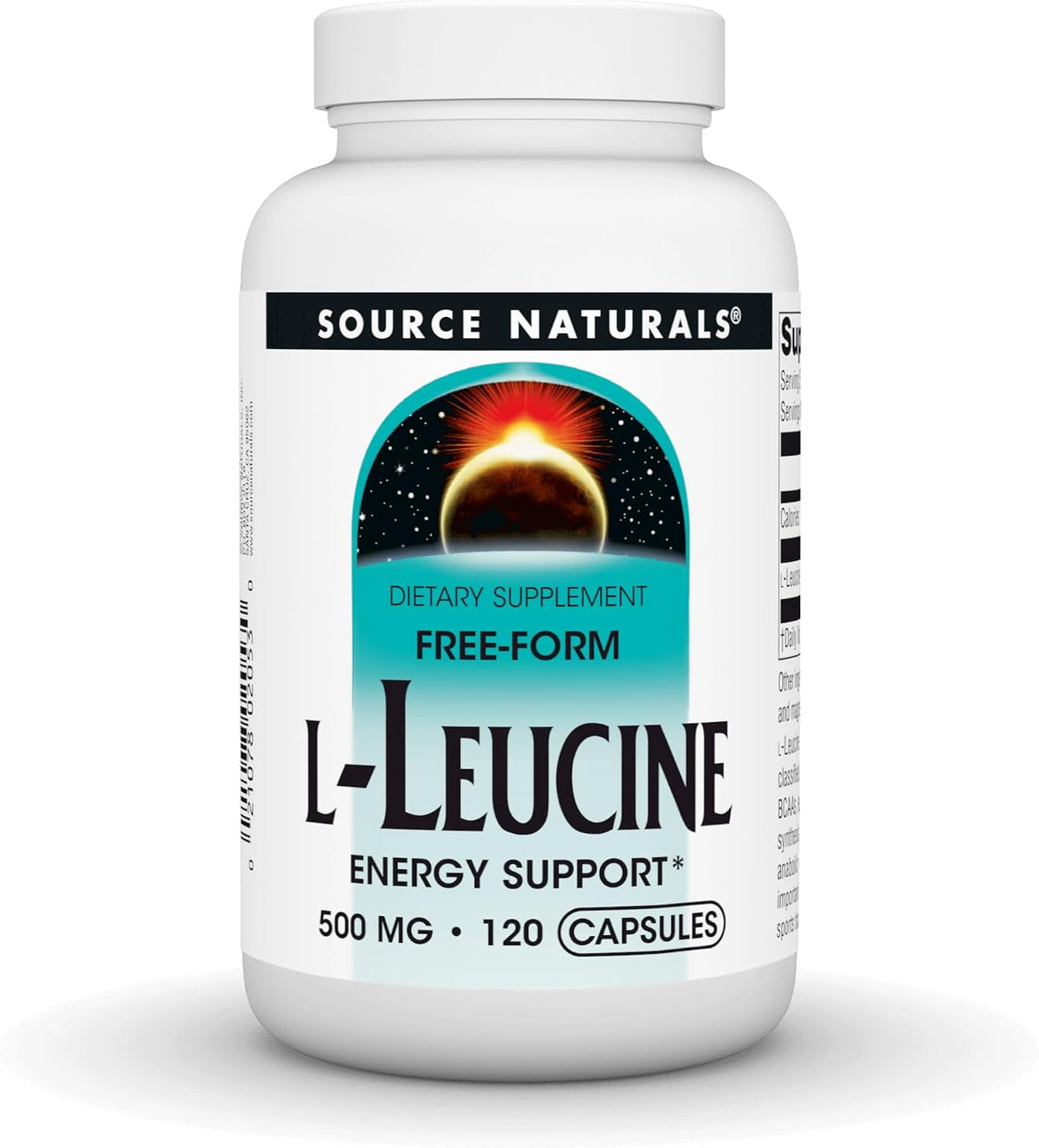 Source Naturals L-Leucina, Aminoácido Esencial 500 mg - 120 Cápsulas – Image 1