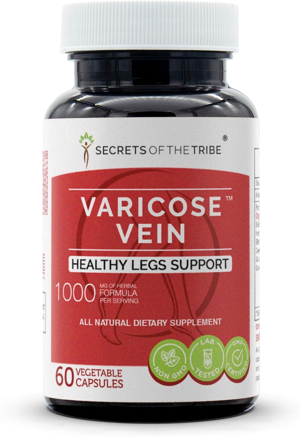 Secrets of the Tribe - Apoyo para Piernas Sanas, Mezcla Herbal (120 Cápsulas)