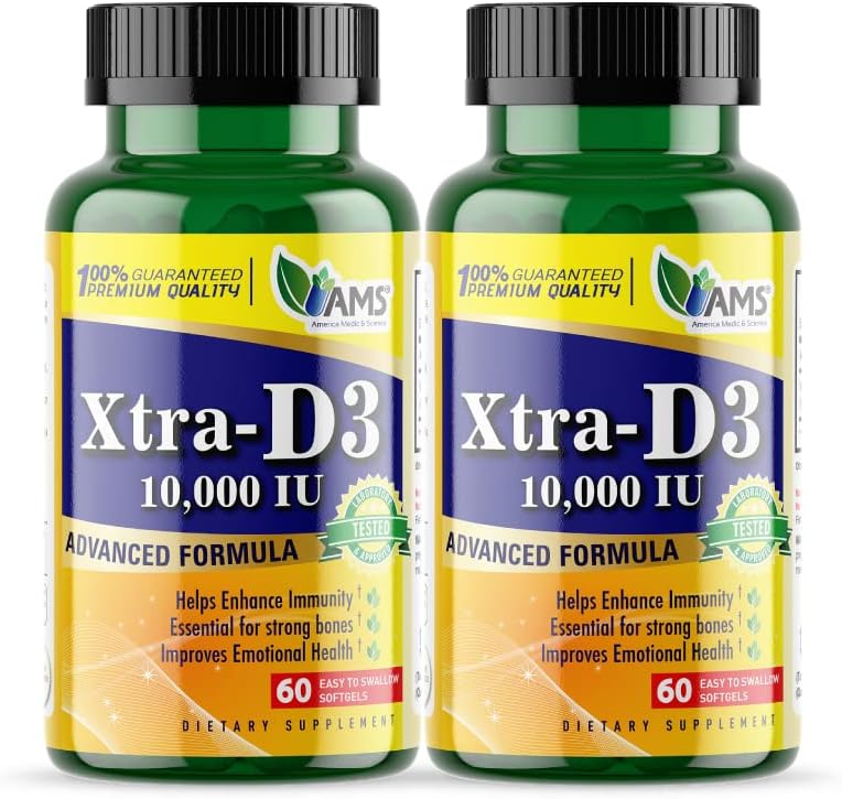Xtra D3 Vitamina D3 10.000 IU (250 mcg) – 60 Cápsulas Blandas