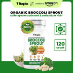 Vitapia Brócoli Germinado y Extracto de Brócoli Orgánico con Sulforafano - 120 Cápsulas Vegetales