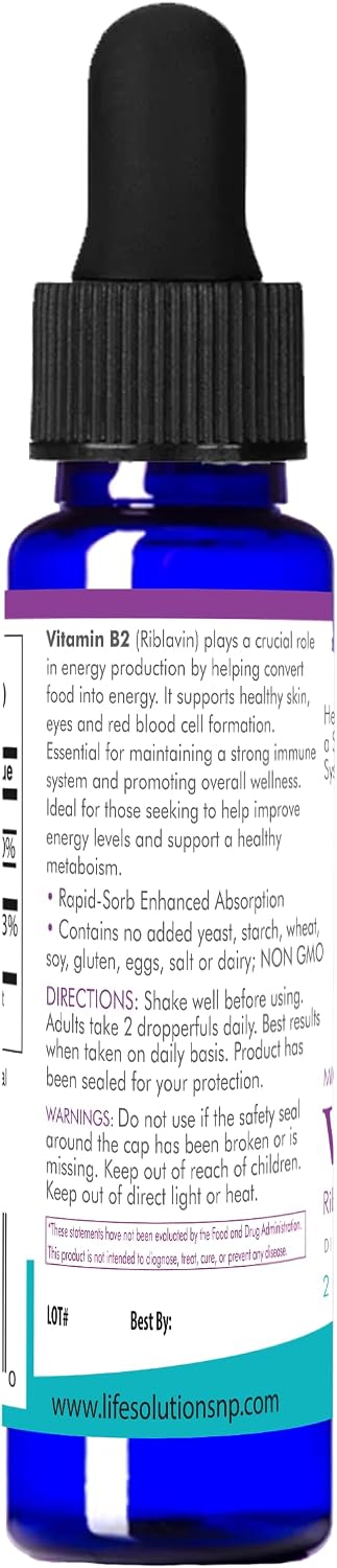 Life Solutions Suplemento de Vitamina B2 (Riboflavina)