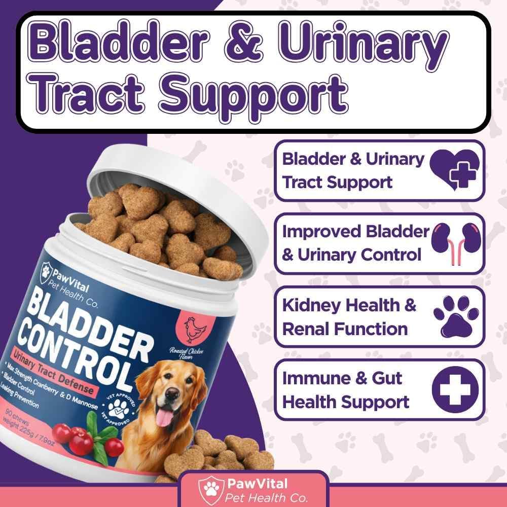 PawVital Suplemento Urinario para Perros con Cranberry y D-Mannose (90 Chews)