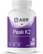 AOR Peak K2 – Vitamina K2 MK-4, 90 Cápsulas Veganas