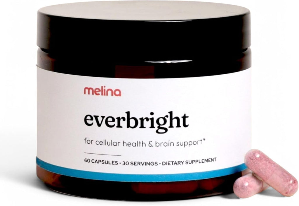 Melina Everbright Suplemento NAD+ para Mujeres 40+ - Nicotinamida Ribósido (NR), Citicolina, Pterostilbeno y Astaxantina - Apoya la Energía Celular, el Enfoque y el Envejecimiento Saludable - 30 Dosis